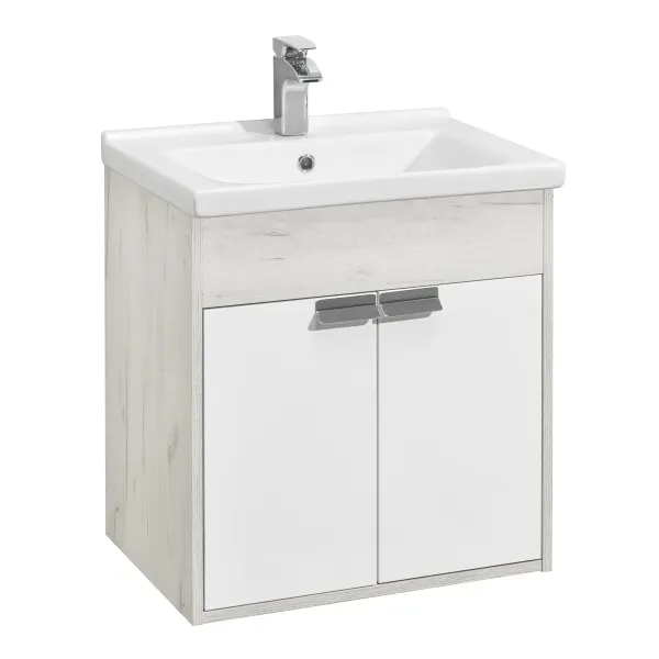 Тумба под раковину AQUATON Флай 60 белый, дуб крафт 1A237301FAX10