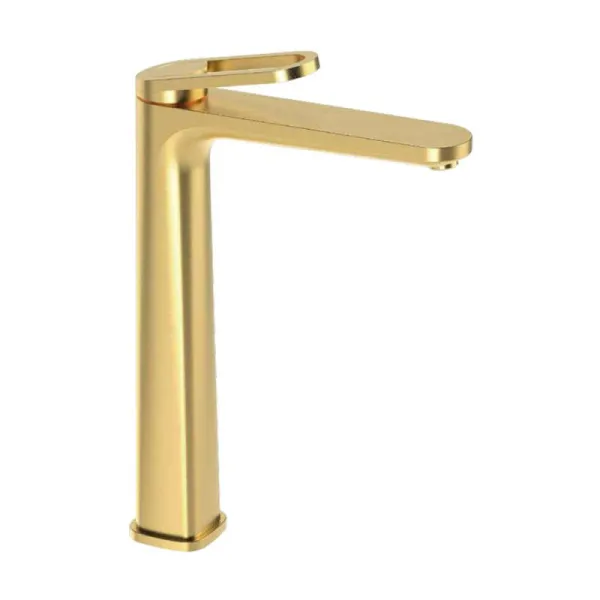 Смеситель высокий для раковины сатин золотой Gappo G1027-23